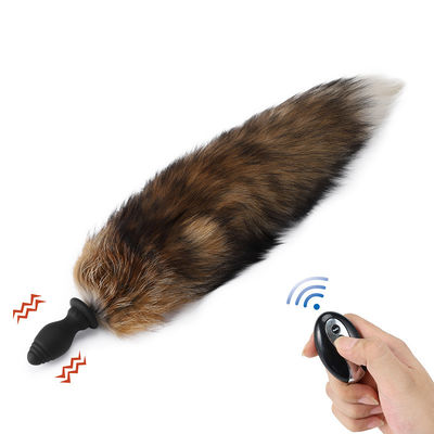 OEM Uzaktan Kumanda Foxy Tail Plug Anal 45cm Kadınlar BDSM Oyunları için