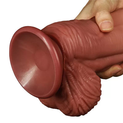 Yumuşak Gerçekçi Kauçuk Penies 24.5cm Kadın Masturbator su geçirmez