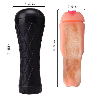 ABS TPE Gerçekçi Erkek Mastürbasyon Oyuncakları 24cm Oral Vajinal