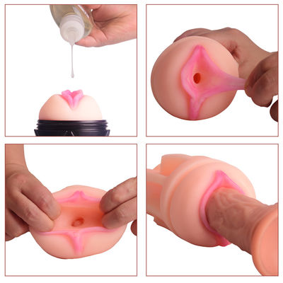 ABS TPE Gerçekçi Erkek Mastürbasyon Oyuncakları 24cm Oral Vajinal