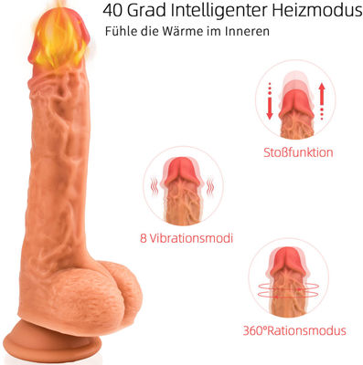 Kablosuz Dönen Isıtma Bal Seks Oyuncakları 23cm Titreşimli Yapay Penis