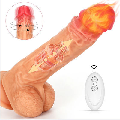 Kablosuz Dönen Isıtma Bal Seks Oyuncakları 23cm Titreşimli Yapay Penis