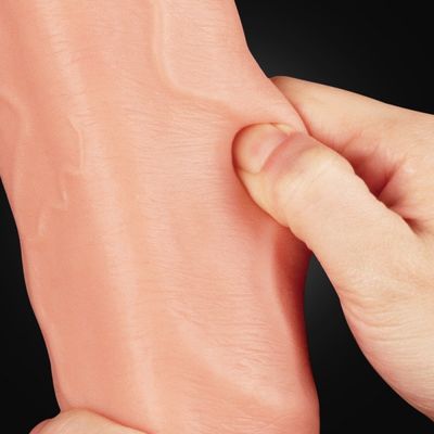 Dildo üzerinde 12 inç Çift Katmanlı Silikon Gerçekçi Horoz su geçirmez kayış