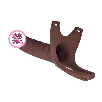 OEM Silikon Vantuz Yapay Penis 26cm Kavisli Dong Üzerinde Hollw Kayış