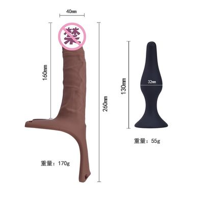 OEM Silikon Vantuz Yapay Penis 26cm Kavisli Dong Üzerinde Hollw Kayış