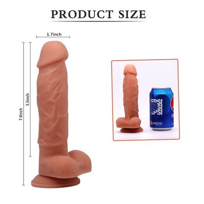 Vantuz Lezbiyen Yapay Penis Seks Oyuncak 7.4 İnç Sağlıklı Silikon OEM ODM