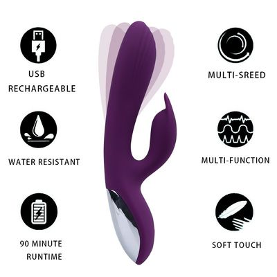 USB Şarj 22.5cm Vibratör Seks Oyuncak Sağlıklı Silikon 10 Hız