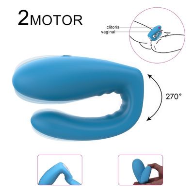 2 Motor U Tipi Vibratör Seks Oyuncak Silikon ABS Kablosuz Uzaktan Kumanda ODM
