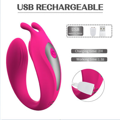 9 Frekans U Şekilli Çiftler Vibratör 18.7cm C Tipi G Noktası Masajı