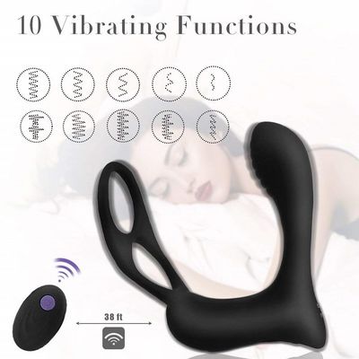 3 Bir Erkek Yüzük Vibratör Kişiselleştirilmiş Butt Plug Kablosuz Uzaktan Kumanda 400mah