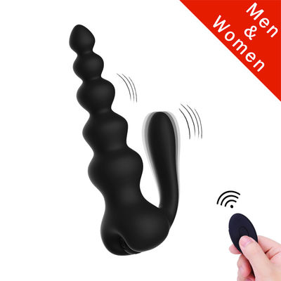Uzaktan Kumanda Anal Seks Oyuncakları Anal Boncuk Fişi Çift Titreşim 16cm