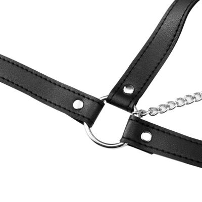 CE Siyah PU Deri Seks Fetiş Esaret Erotik Halter Tank 62cm