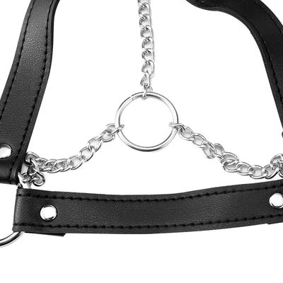 CE Siyah PU Deri Seks Fetiş Esaret Erotik Halter Tank 62cm