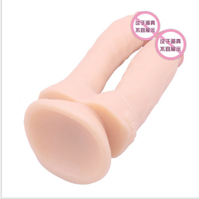 18cm TPE Çift Katmanlı Çift Uçlu Dong Gerçekçi Kayış On Vibratör Yetişkin İçin