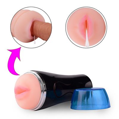 3D Dokulu Elektrikli Erkek Masturbator Fincan Mermi Vibratör Dil Emme Oral 22cm